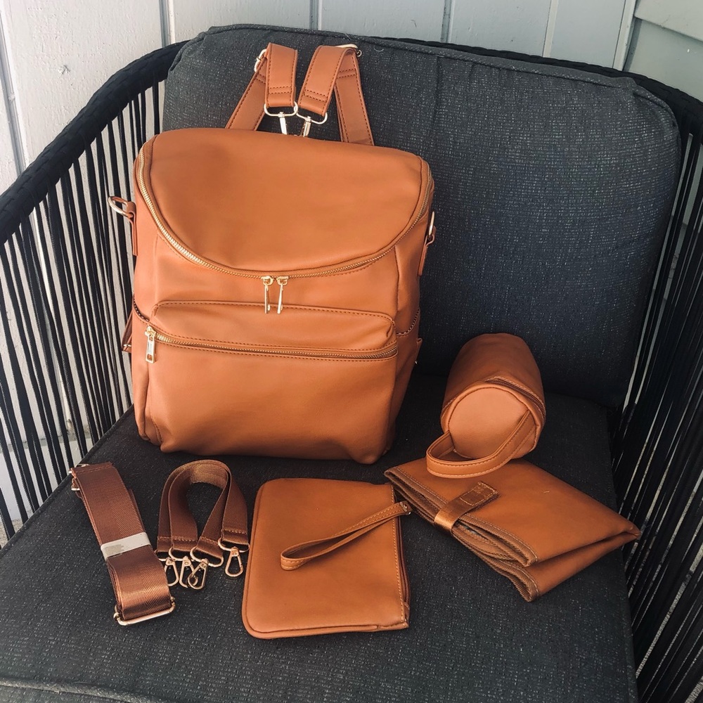 Baby Exo Vegan Leather Diaper Backpack - Picture 1 of 10